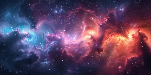 Naklejka premium Cosmic Dance: A Stunning Nebula
