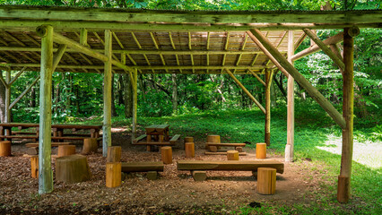 登山道の東屋・休憩所