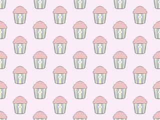 pink pastel cupcake pattern background wallpaper