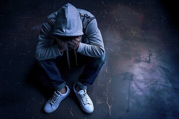 Depressed Youth in Dark Setting