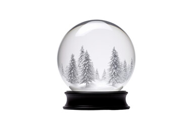 Vintage Style Snow Globe Isolated on Transparent Background