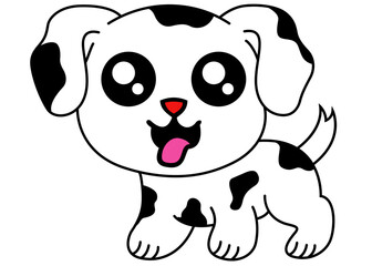 Cute puppy Dalmatian Vector illustration, A cute dalmatian puppy with a spotty coat, cute dalmatian dog animal pet, Dalmatian Dog cartoon vector illustration