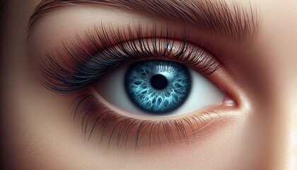 Obraz premium Human blue eye realistic beautiful closeup zoom