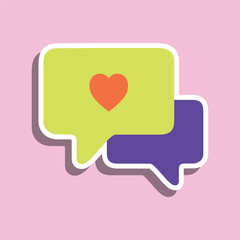 Love chat icon. Valentine day symbol