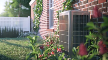 the weathered look of an old air conditioner surrounded by climbing ivy