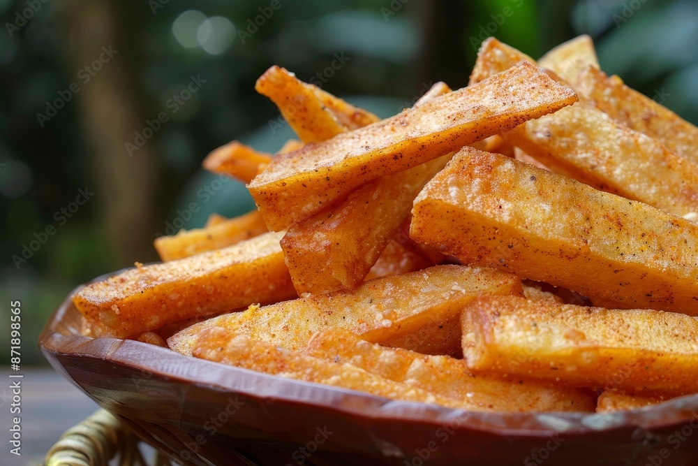 Wall mural fried snack made from cassava chips