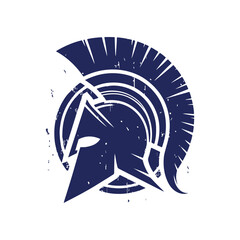 Spartan helmet silhouette Clip art isolated vector illustration on a white background