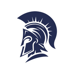 Spartan helmet silhouette Clip art isolated vector illustration on a white background