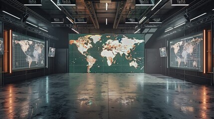 A virtual TV studio set with a green screen background is a versatile tool that can be used to create a wide range of realistic. ai generated.