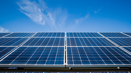 Obraz premium Fields of solar panels and systems to produce green electricity. AI Generated