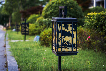 Elegant Garden Lanterns at Dusk