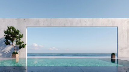 Luxury infinity pool overlooking calm ocean horizon