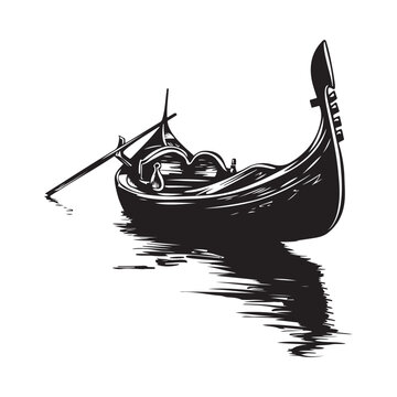 recommend clip art: Gondola Image Vector. Gondola silhouette Vector isolated on white