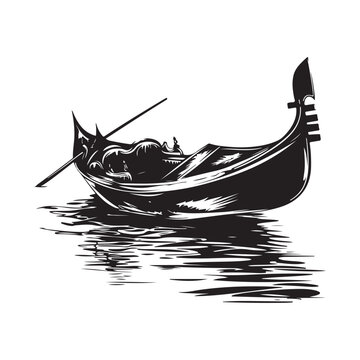 recommend clip art: Gondola Image Vector. Gondola silhouette Vector isolated on white