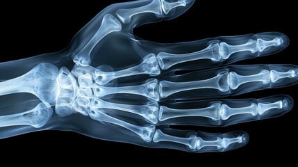 Naklejka premium Human hand X-ray image