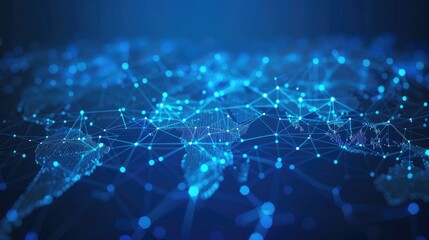 Obraz premium Digital Representation of Earth Encased in a Futuristic Network Grid, Illustrating Global Connectivity and Data Exchange in Outer Space