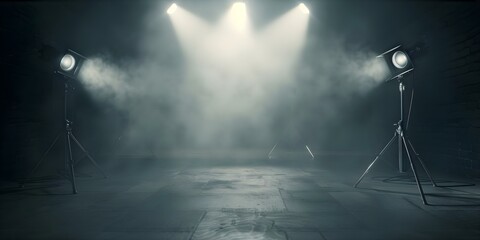 Vintage film set with a gloomy cinematic atmosphere captured in a digital painting. Concept Vintage, Film Set, Gloomy Atmosphere, Digital Painting, Cinematic