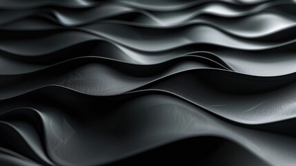 Obraz premium Abstract Black 3D Wavy Shapes Background Design