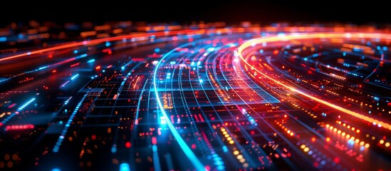 Obraz premium Digital binary code background with numbers,data technology or computer engineering concepts.