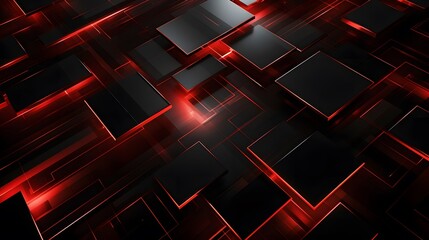 
3d rendering of red and black abstract geometric background. Scene for advertising, technology, showcase, banner, game, sport, cosmetic, business, metaverse. Sci-Fi Illustration. Product display