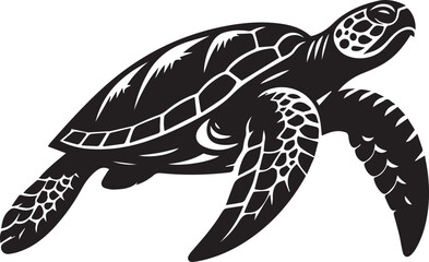 Turtle silhouette vector art illustration  