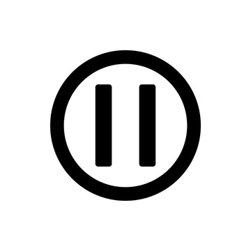 recommend clip art: pause button icon, modern vector isolated on white background.
