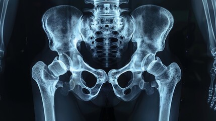 X-ray of the human hip bones