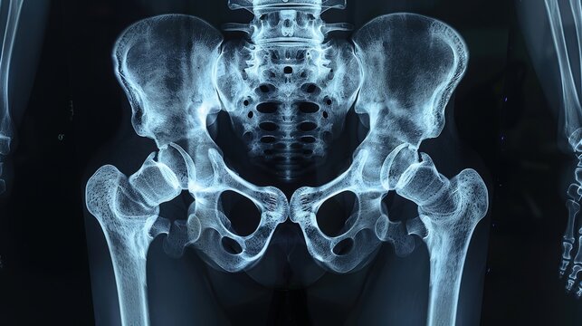 X-ray of the human hip bones