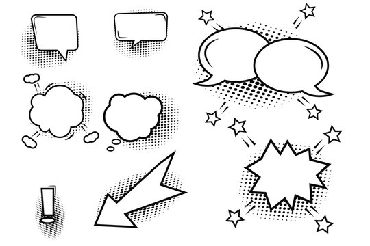 vector set bubble chat anime cartoon design