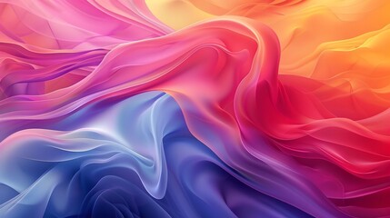 Fototapeta premium Vibrant Gradient Abstract Waves Flowing in Dynamic Motion