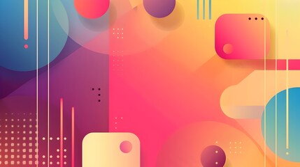 Vibrant Geometric Shapes with Gradient Transitions in Modern Digital Art Composition