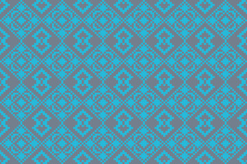 Pixel art vector Fabric Morocco, geometric ethnic pattern seamless,Pixel pattern art wallpaper Background, Design for fabric, curtain, carpet ,geometry seamless pattern art illustration