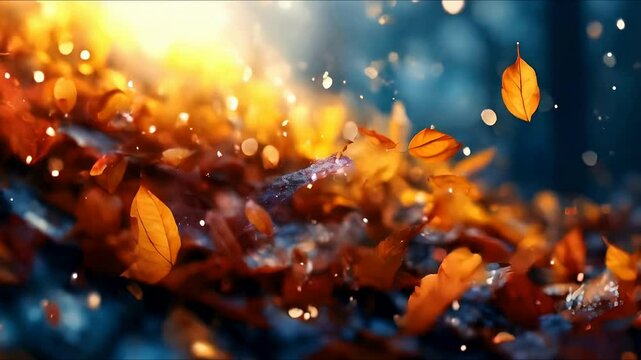 Realistic leafs flying movement swirl around cutout backgrounds