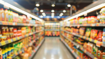 Fototapeta premium Blurred supermarket grocerie store background