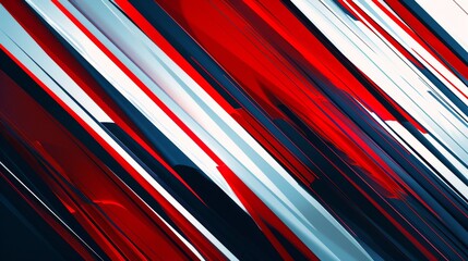 Vibrant artwork with abstract red, blue, and white streaks, painted in a modern and stylish way