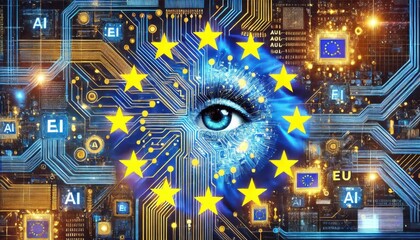 Eye symbolizing European Union artificial intelligence