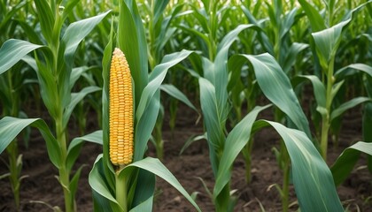 Corn field close up view