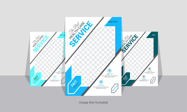 Corporate healthcare and medical flyer or poster design template