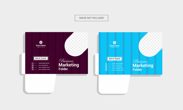Business presentation folder template for corporate office