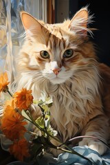 Impressionist Cat Collected Collections and Movement in the Feline Perception Wi, generative IA