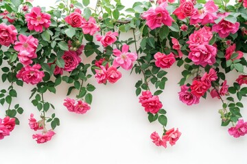 Obraz premium bush of rose flowers on white background