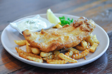 fish and chip or fried fish with French fries