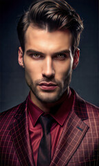 Fototapeta premium Professional Attractive Business Man in a Suit: Corporate Leader, Executive, and Entrepreneurial Professional Portrait