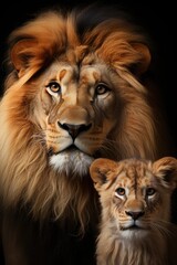 Focus lions revealing family essence with stunning realism, generative IA