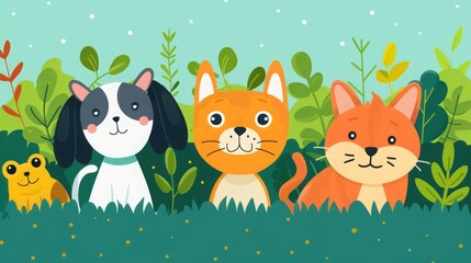 Naklejka premium stock vectors featuring pets and animals. Perfect for pet stores