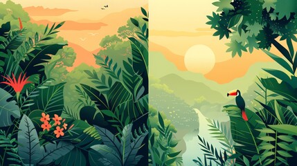 stock vectors featuring landscapes, wildlife, and botanical illustrations.