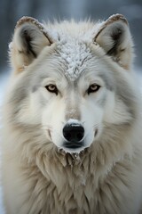 Obraz premium Bringing the Arctic Wolf to life an ode minimalist to his silhouette in the vast, generative IA