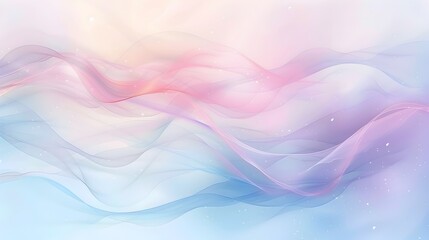 Fototapeta premium Soft Pastel Abstract Waves Blending Gentle and Soothing Serene Digital Artwork