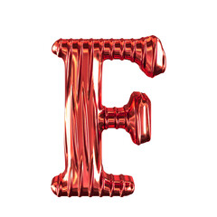 Fluted red symbol. letter f