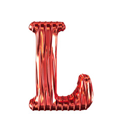 Fluted red symbol. letter l